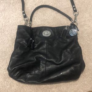 Coach black Napa leather hobo purse